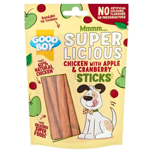 Good Boy Chick Appl&CBerry Sticks12x100g | Luxury Home Accessories | Heulog Glow