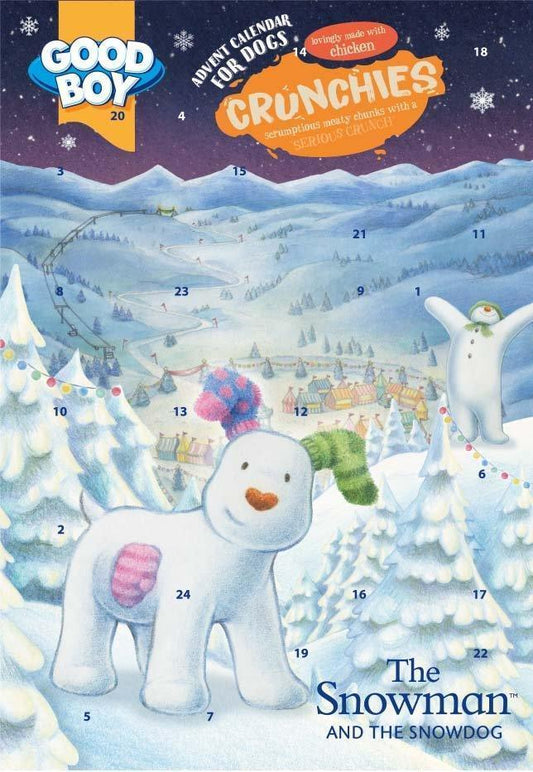 Good Boy Xmas The Snowman & The Dog Crunchies Advent Calendar 72g | Luxury Home Accessories | Heulog Glow