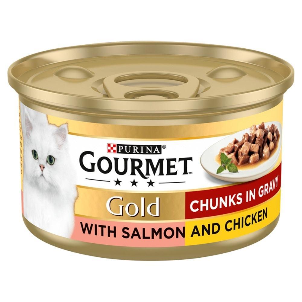 Gourmet Gold Salmon & Chicken Chunks in Gravy 12x85g | Luxury Home Accessories | Heulog Glow