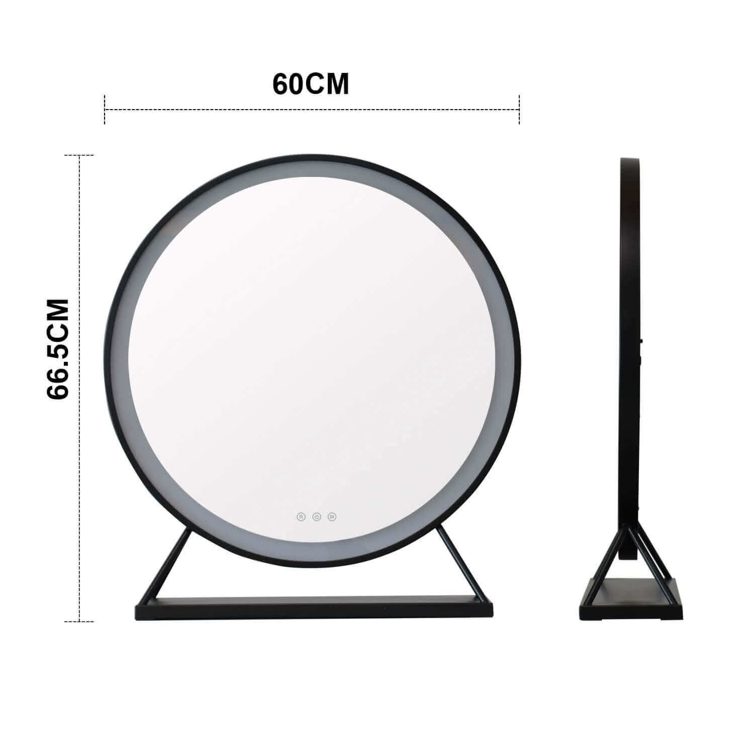 Grace Round Hollywood Mirror Black 60x67cm | Luxury Home Accessories | Heulog Glow