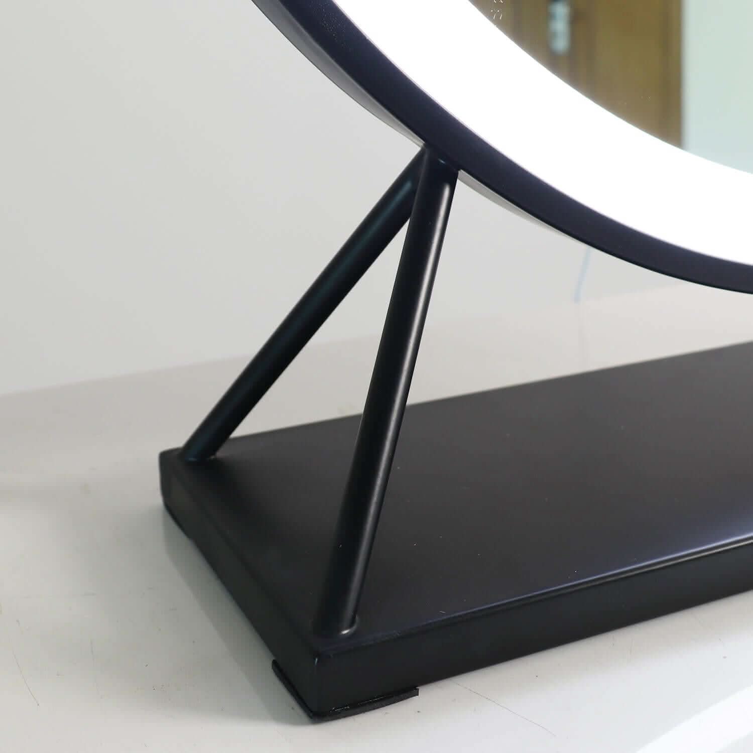Grace Round Hollywood Mirror Black 60x67cm | Luxury Home Accessories | Heulog Glow