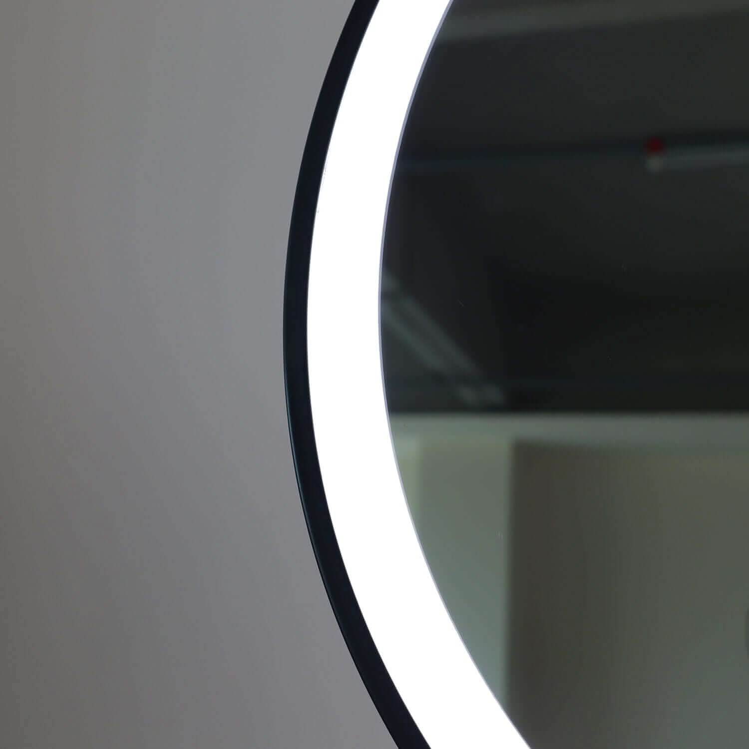 Grace Round Hollywood Mirror Black 60x67cm | Luxury Home Accessories | Heulog Glow