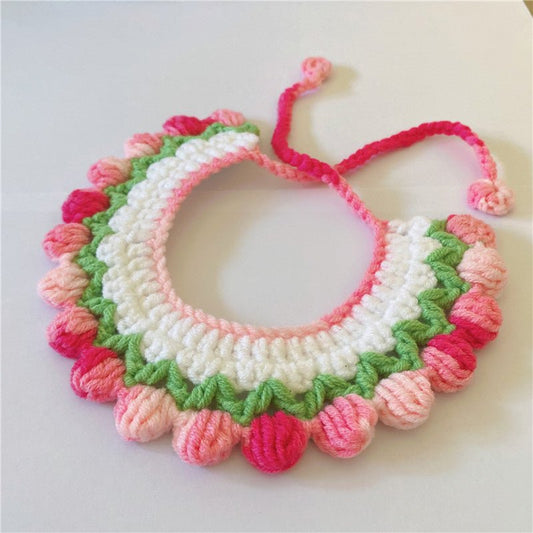 Gradient Color Wool Woven Pet Collar Saliva Towel | Luxury Home Accessories | Heulog Glow