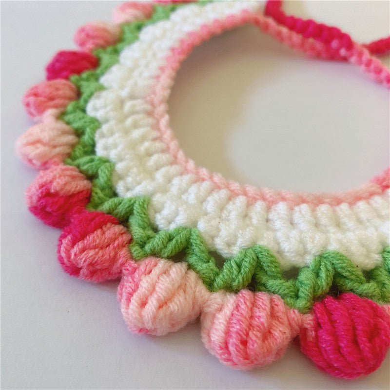 Gradient Color Wool Woven Pet Collar Saliva Towel | Luxury Home Accessories | Heulog Glow