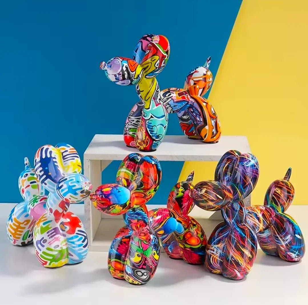 Graffiti Balloon Dog Resin Statue | Luxury Home Accessories | Heulog Glow