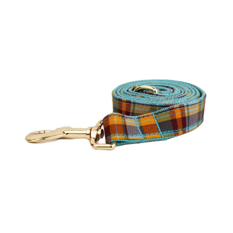Green Plaid Plain Pet Collar | Luxury Home Accessories | Heulog Glow