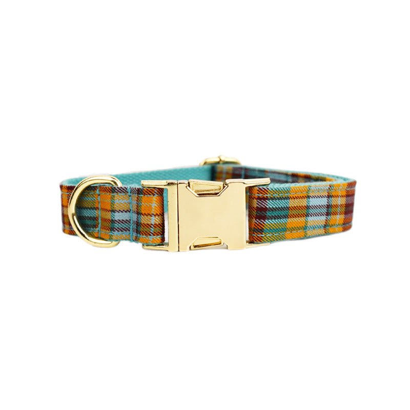 Green Plaid Plain Pet Collar | Luxury Home Accessories | Heulog Glow