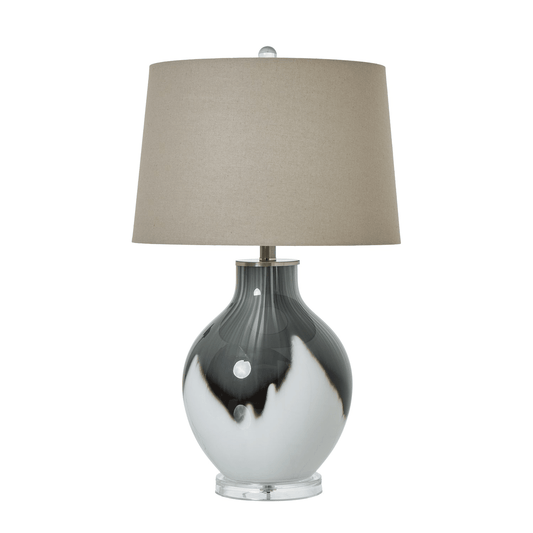 Grey Shadows Table Lamp With Linen Shade | Luxury Home Accessories | Heulog Glow
