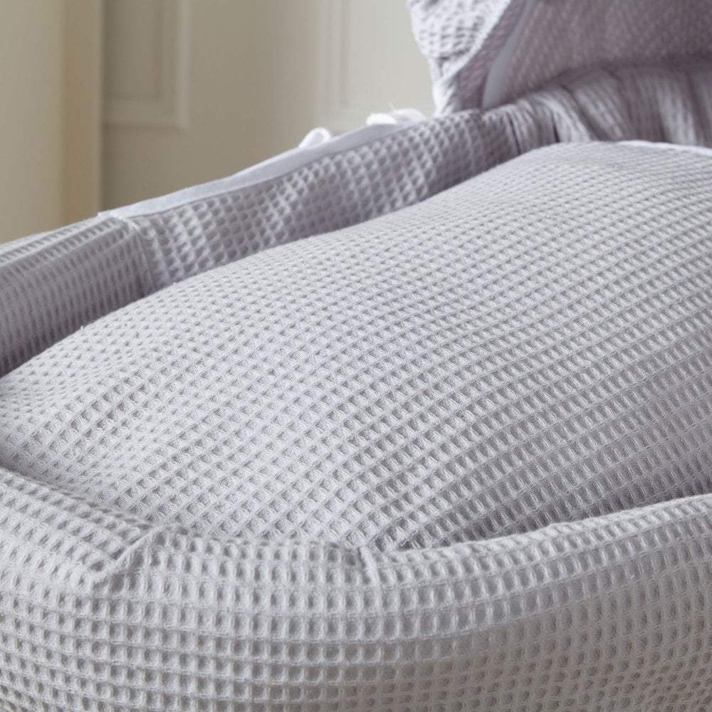 Grey Waffle Moses Basket Bedding Set (Basket Not Included!) | Luxury Home Accessories | Heulog Glow