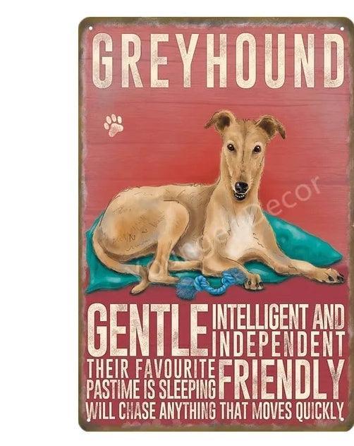 Greyhound Dog Tin Sign | Luxury Home Accessories | Heulog Glow