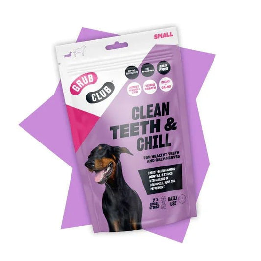 Grub Club Clean Teeth & Chill Dog Treats 175g | Luxury Home Accessories | Heulog Glow