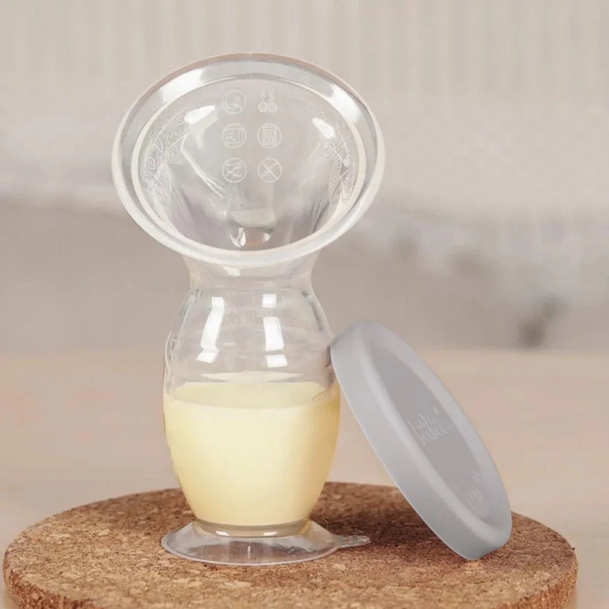 Haakaa Gen. 2 Silicone Breast Pump & Cap Set 100ml - Grey | Luxury Home Accessories | Heulog Glow