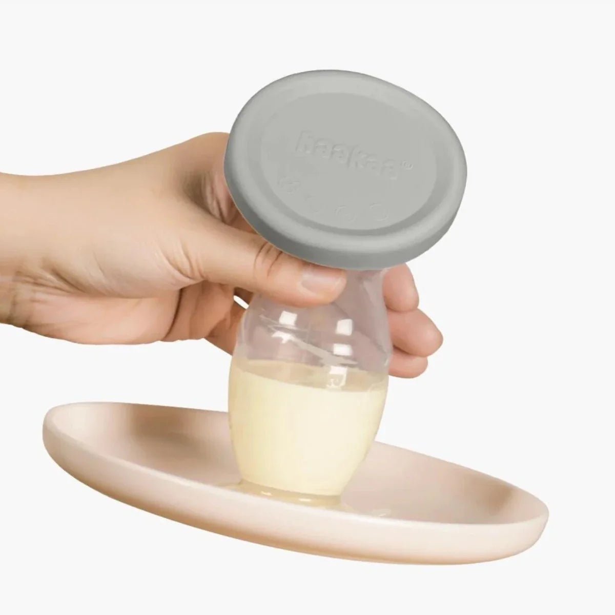 Haakaa Gen. 2 Silicone Breast Pump & Cap Set 100ml - Grey | Luxury Home Accessories | Heulog Glow