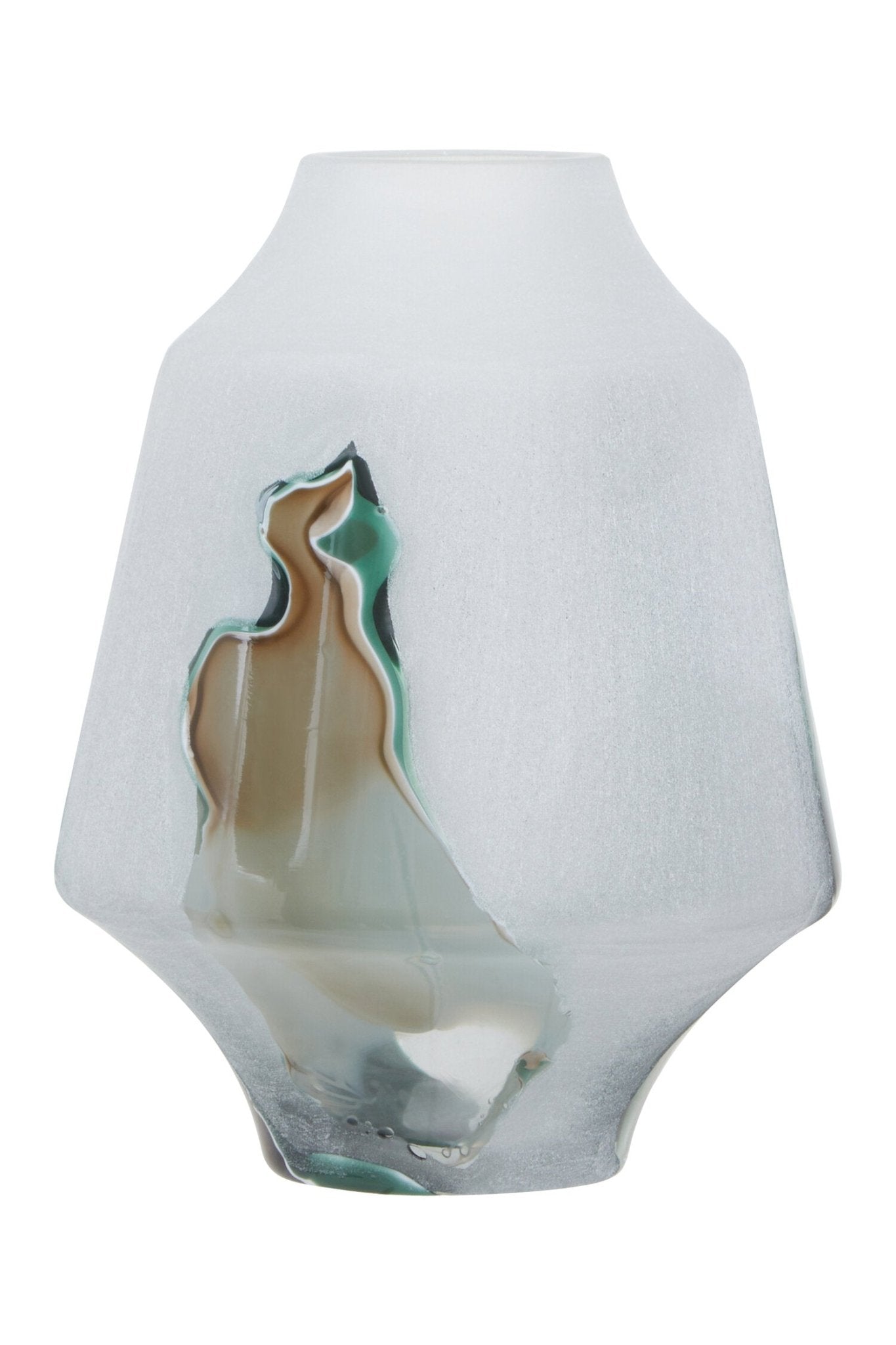 Hakan Glass Vase with Marbled Design | Luxury Home Accessories | Heulog Glow