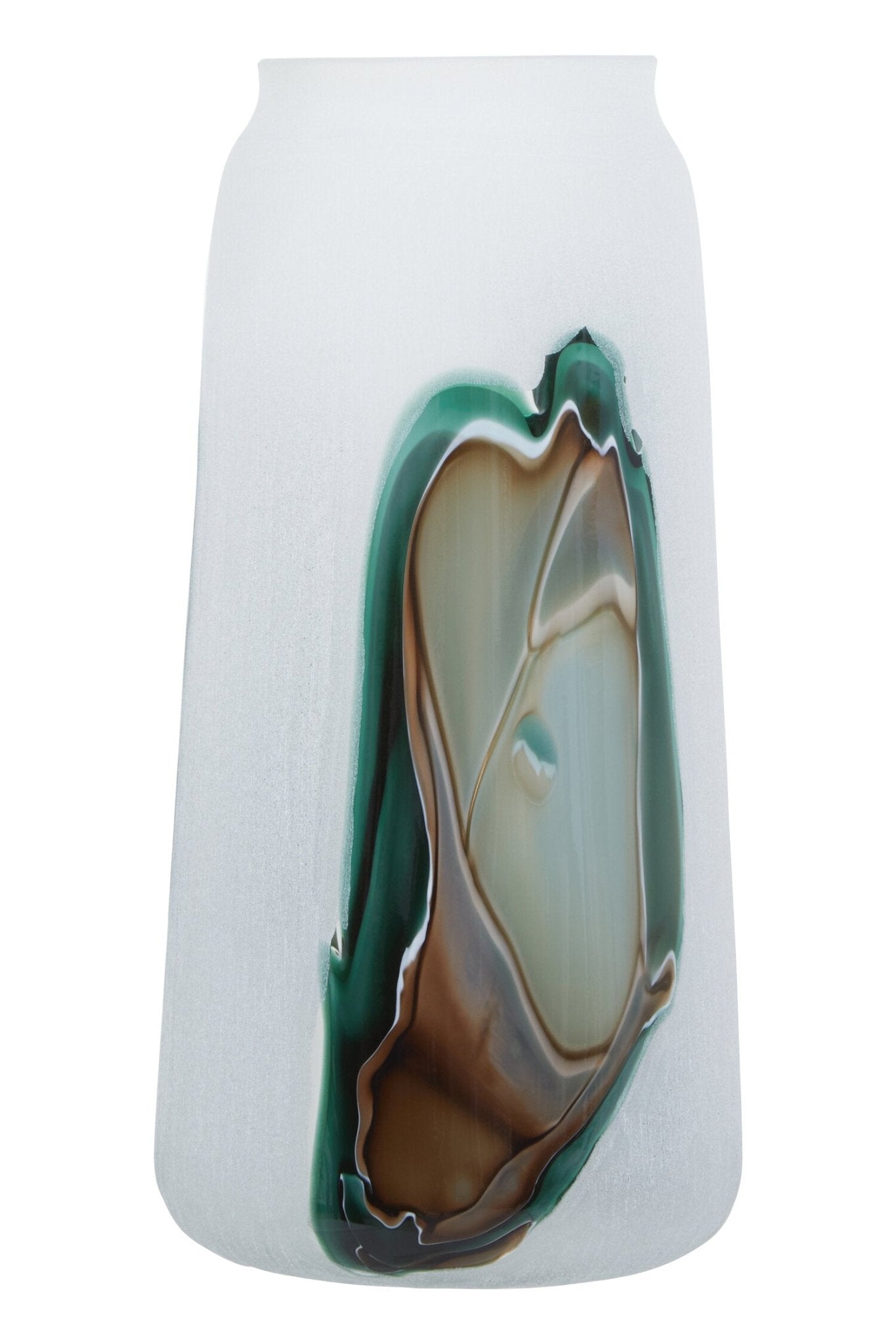 Hakan Tall Glass Vase with Marbled Design | Luxury Home Accessories | Heulog Glow