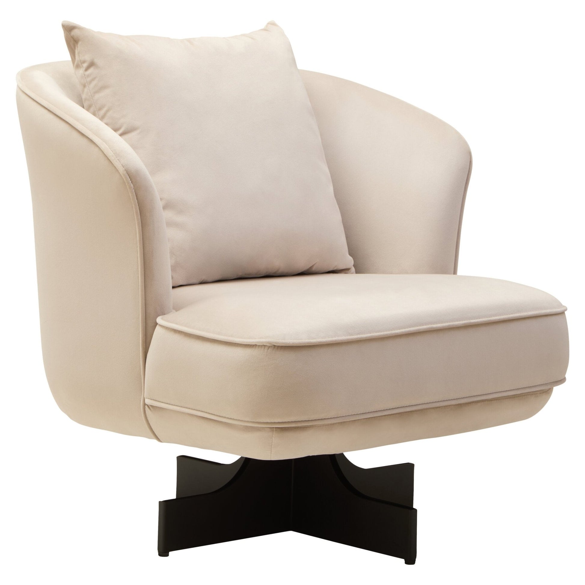 Hale Cream Velvet Swivel Chair | Luxury Home Accessories | Heulog Glow