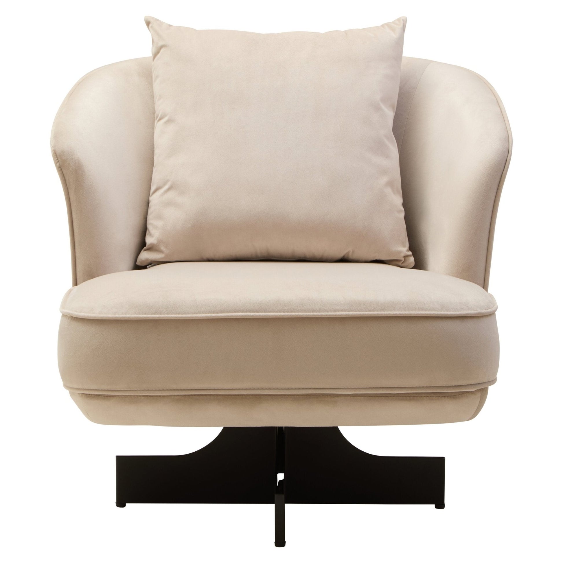 Hale Cream Velvet Swivel Chair | Luxury Home Accessories | Heulog Glow
