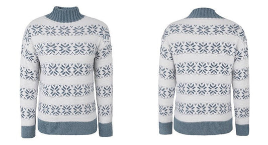 Half High Neck Christmas Snowflake Sweater Blouse | Luxury Home Accessories | Heulog Glow