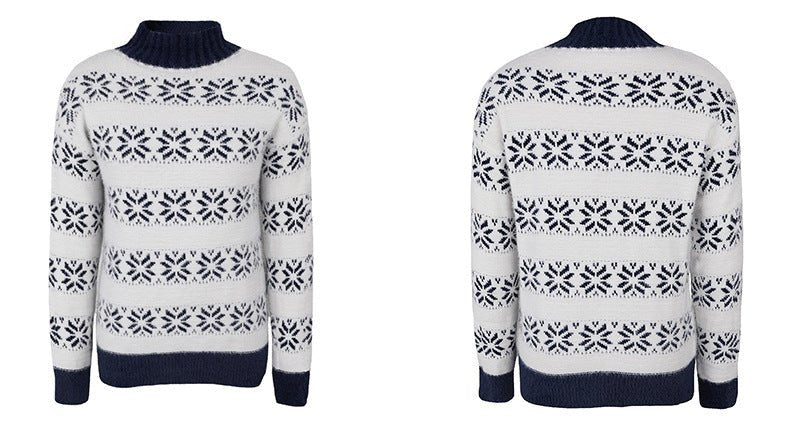 Half High Neck Christmas Snowflake Sweater Blouse | Luxury Home Accessories | Heulog Glow