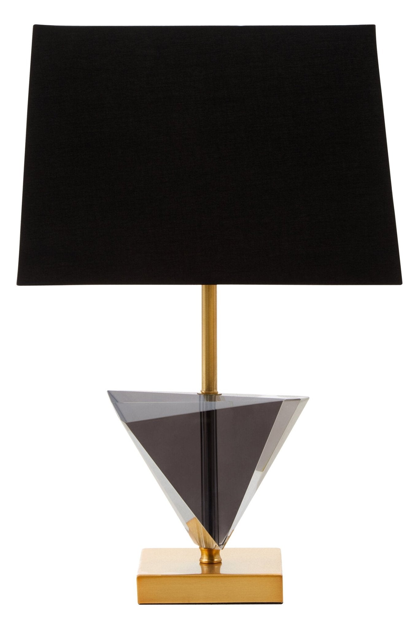 Halina Smoked Crystal Table Lamp with Gold Metal | Luxury Home Accessories | Heulog Glow