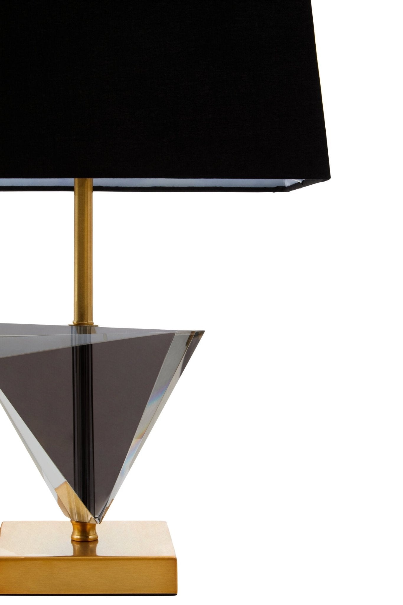Halina Smoked Crystal Table Lamp with Gold Metal | Luxury Home Accessories | Heulog Glow