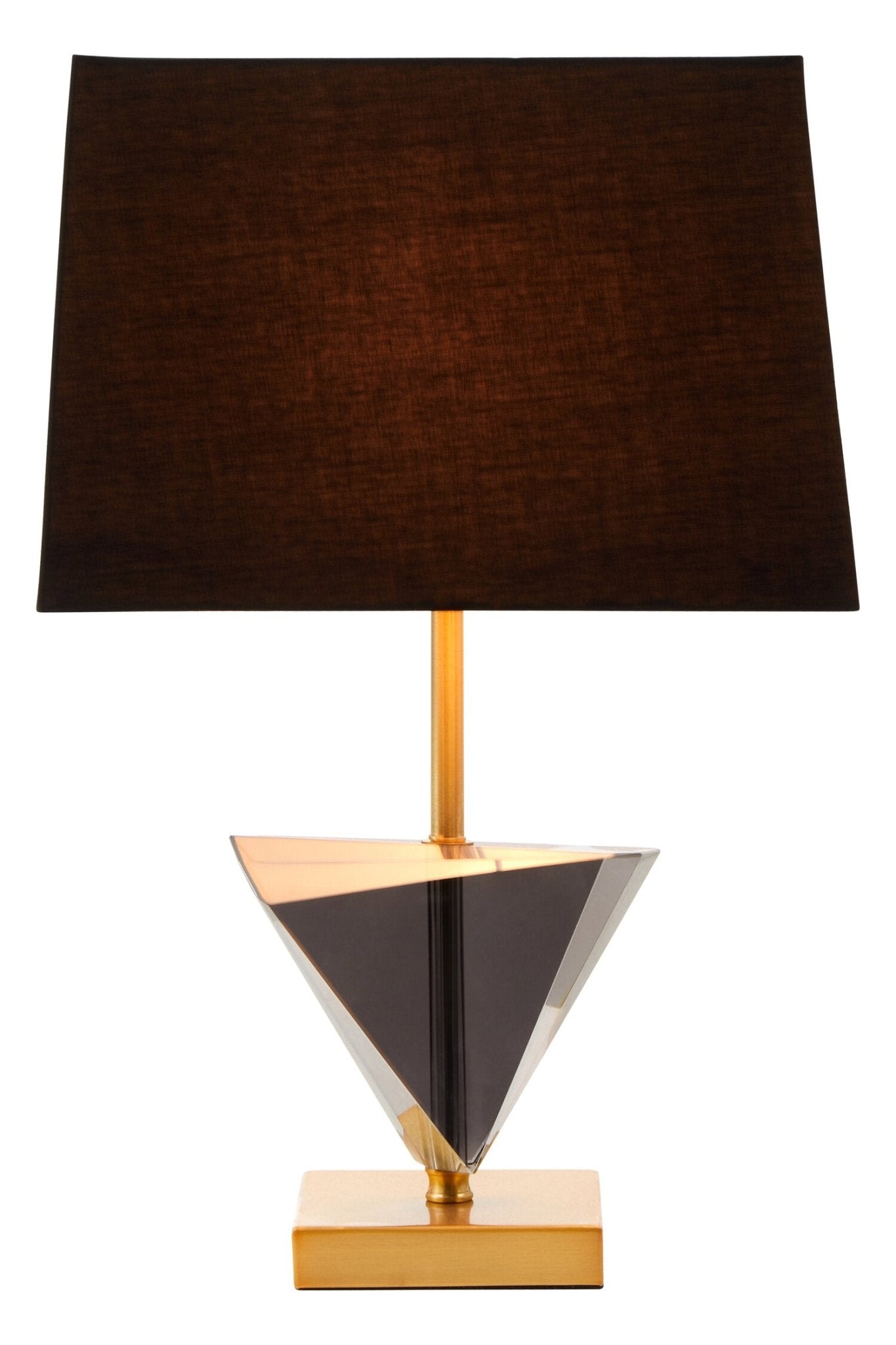 Halina Smoked Crystal Table Lamp with Gold Metal | Luxury Home Accessories | Heulog Glow