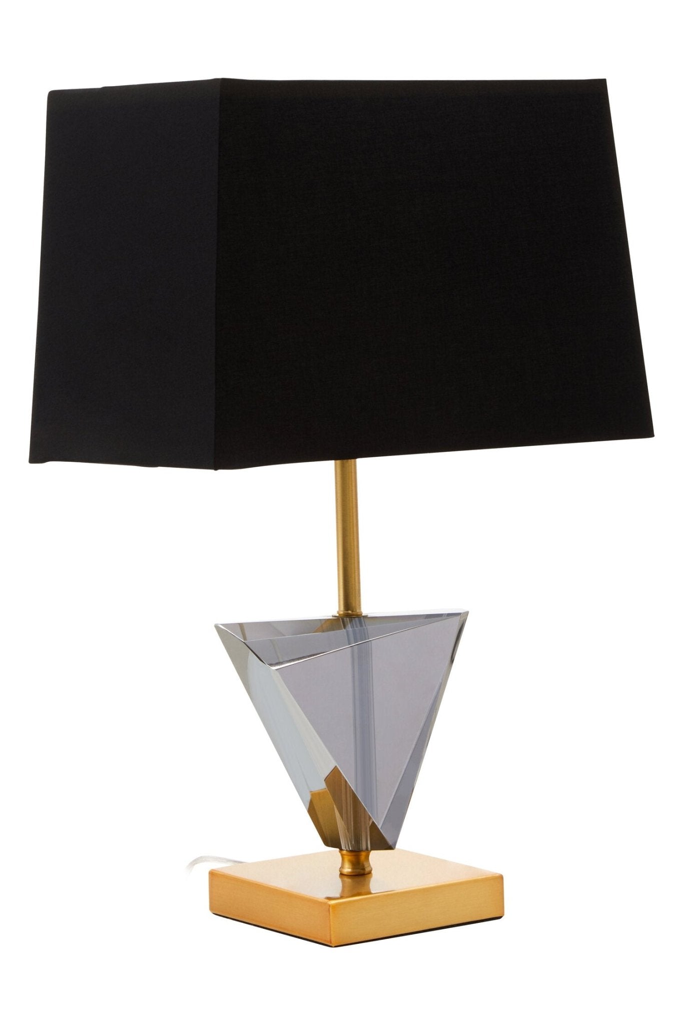 Halina Smoked Crystal Table Lamp with Gold Metal | Luxury Home Accessories | Heulog Glow