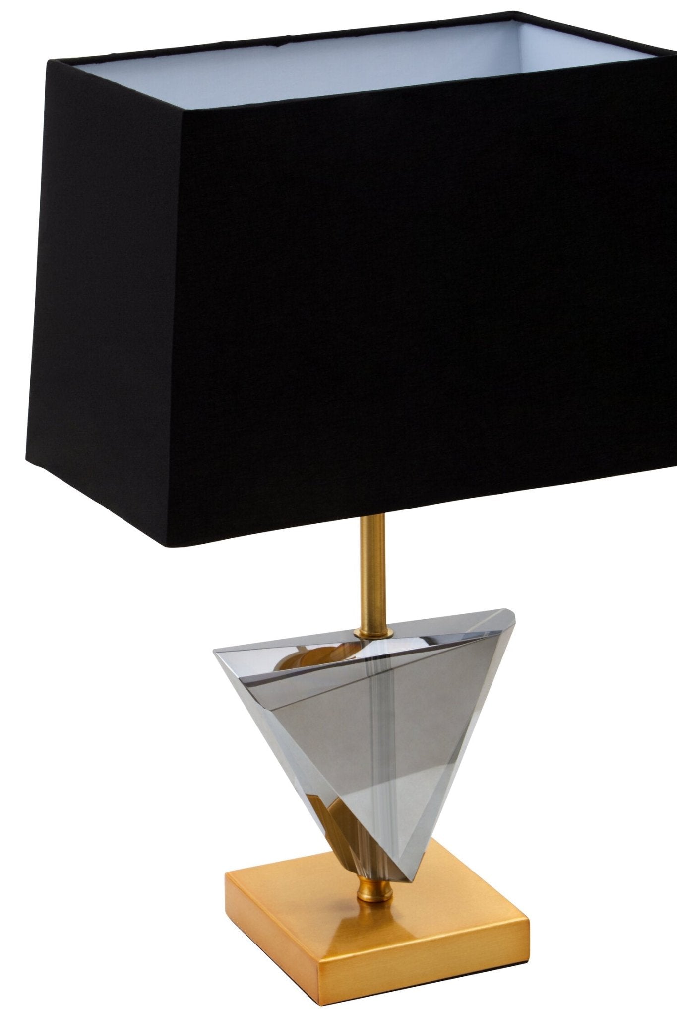 Halina Smoked Crystal Table Lamp with Gold Metal | Luxury Home Accessories | Heulog Glow