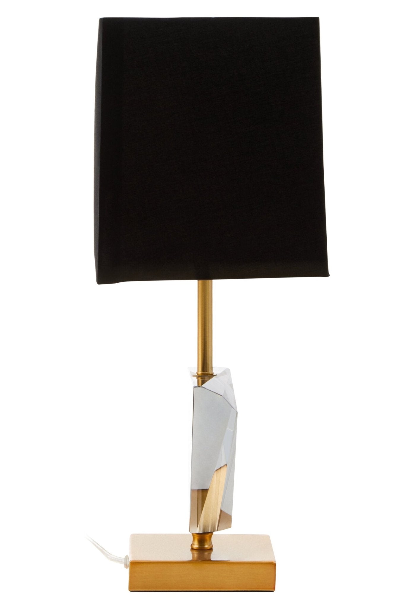 Halina Smoked Crystal Table Lamp with Gold Metal | Luxury Home Accessories | Heulog Glow