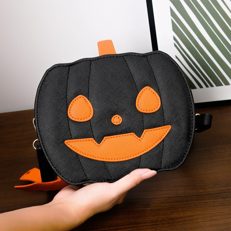 Halloween Bags Funny Pumpkin Cartoon Shoulder Crossbody Bag With Bat Personalized Creative Female Bag | Luxury Home Accessories | Heulog Glow
