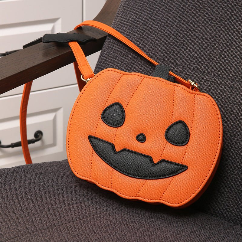 Halloween Bags Funny Pumpkin Cartoon Shoulder Crossbody Bag With Bat Personalized Creative Female Bag | Luxury Home Accessories | Heulog Glow