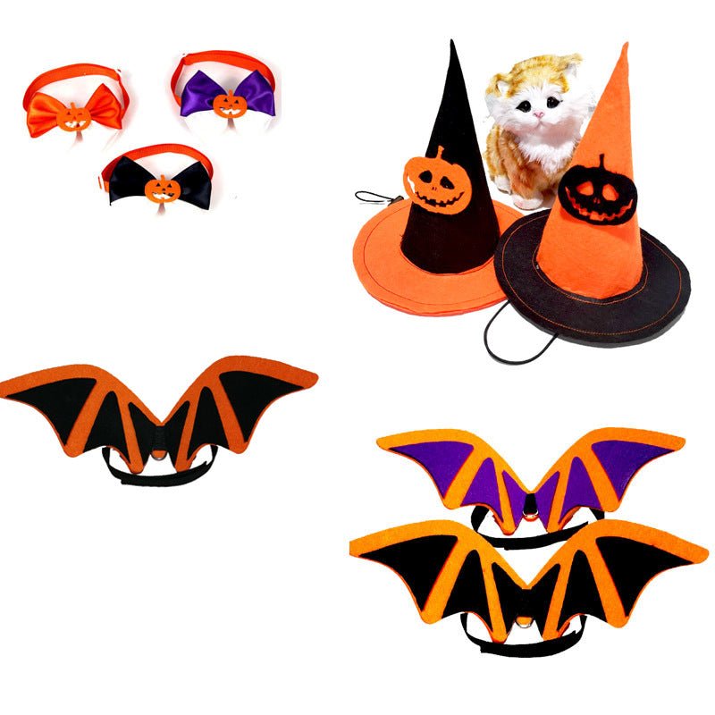 Halloween Pet Costume Bat Wings Bow Tie Hat Accessories | Luxury Home Accessories | Heulog Glow