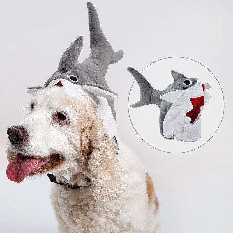 Halloween Pet Shark Hat Super Cute And Cute Transformation Headgear | Luxury Home Accessories | Heulog Glow