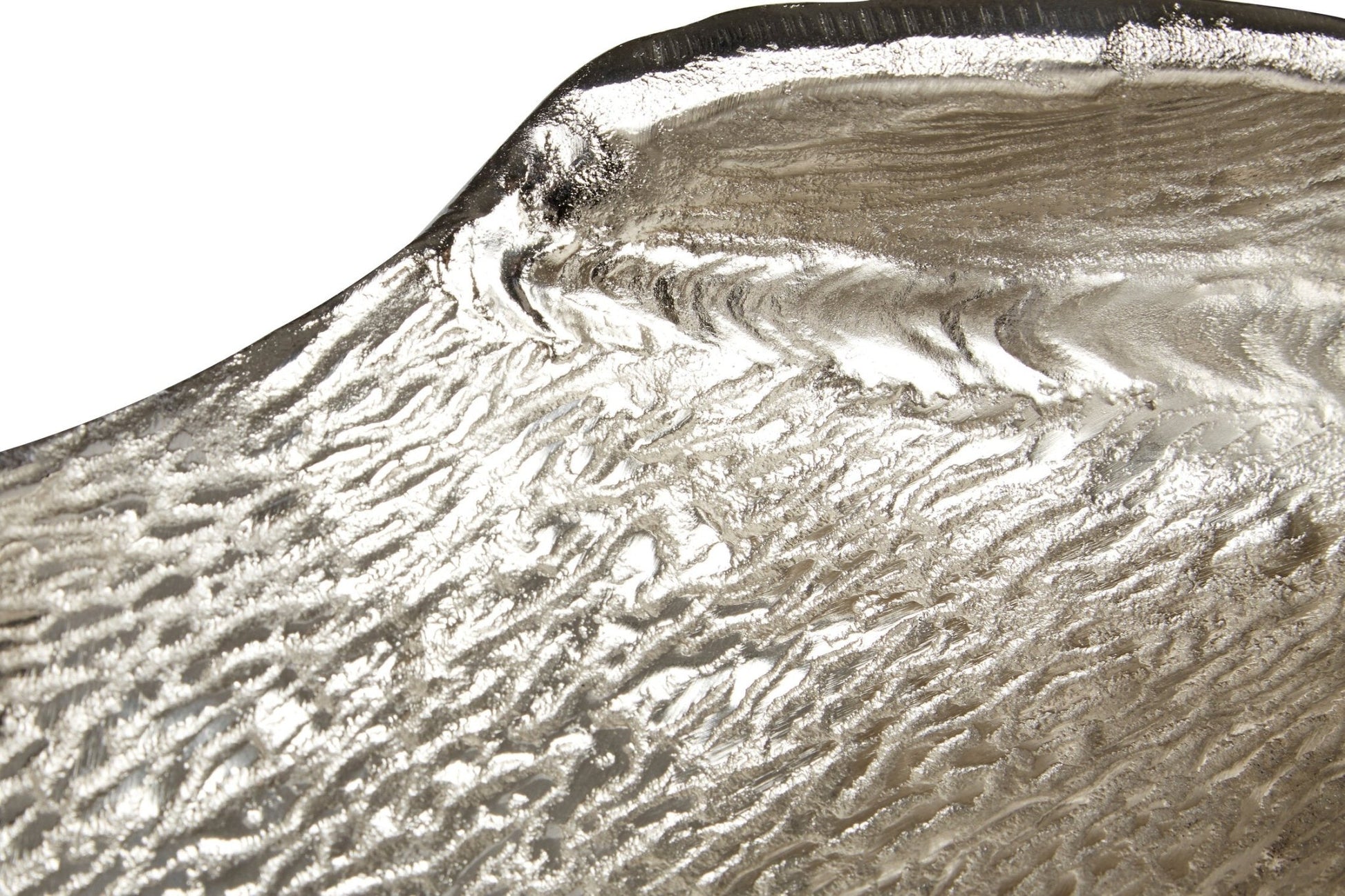 Hampstead Textured Nickel Finish Large Leaf Dish | Luxury Home Accessories | Heulog Glow