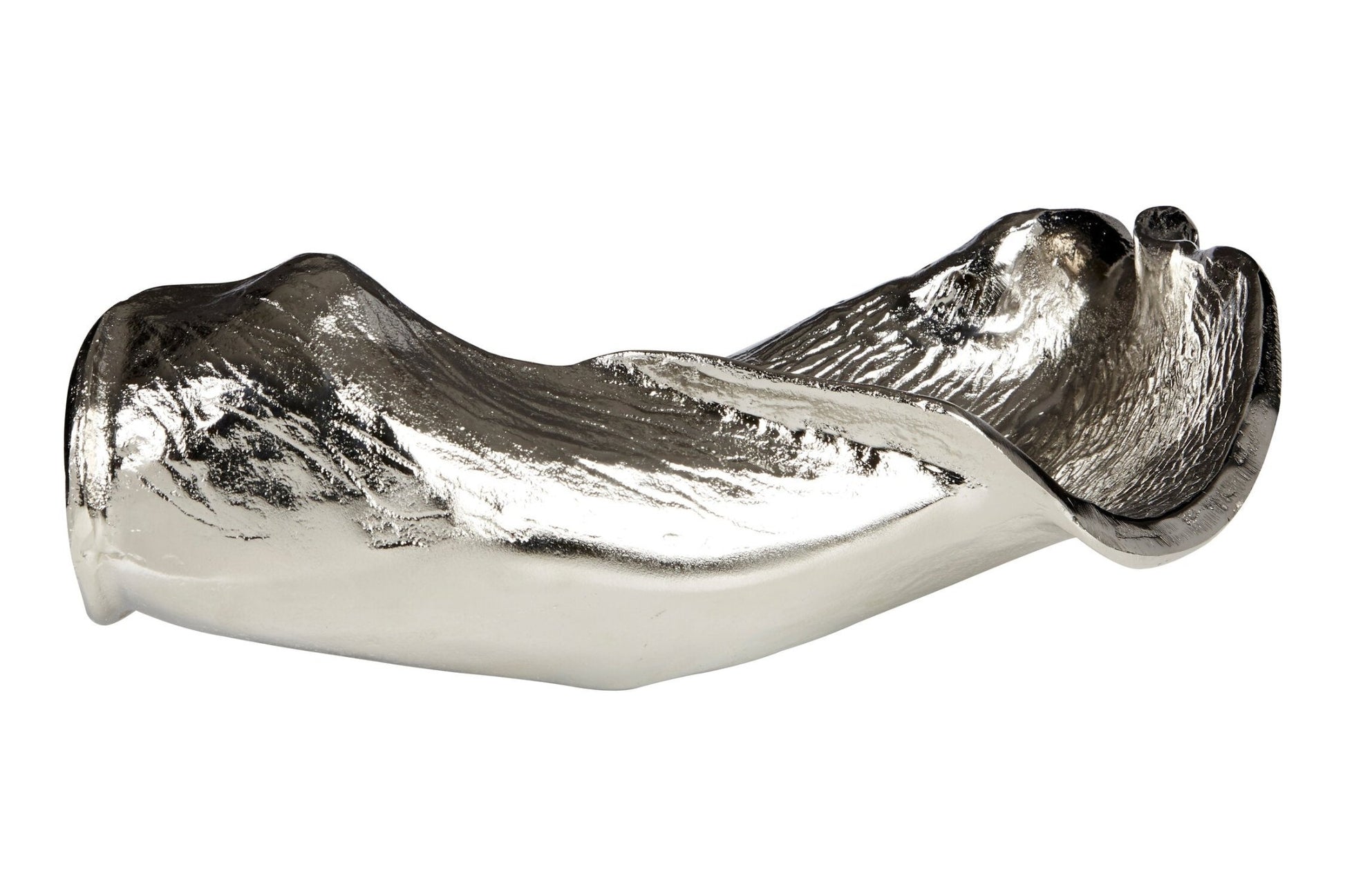 Hampstead Textured Nickel Finish Large Leaf Dish | Luxury Home Accessories | Heulog Glow