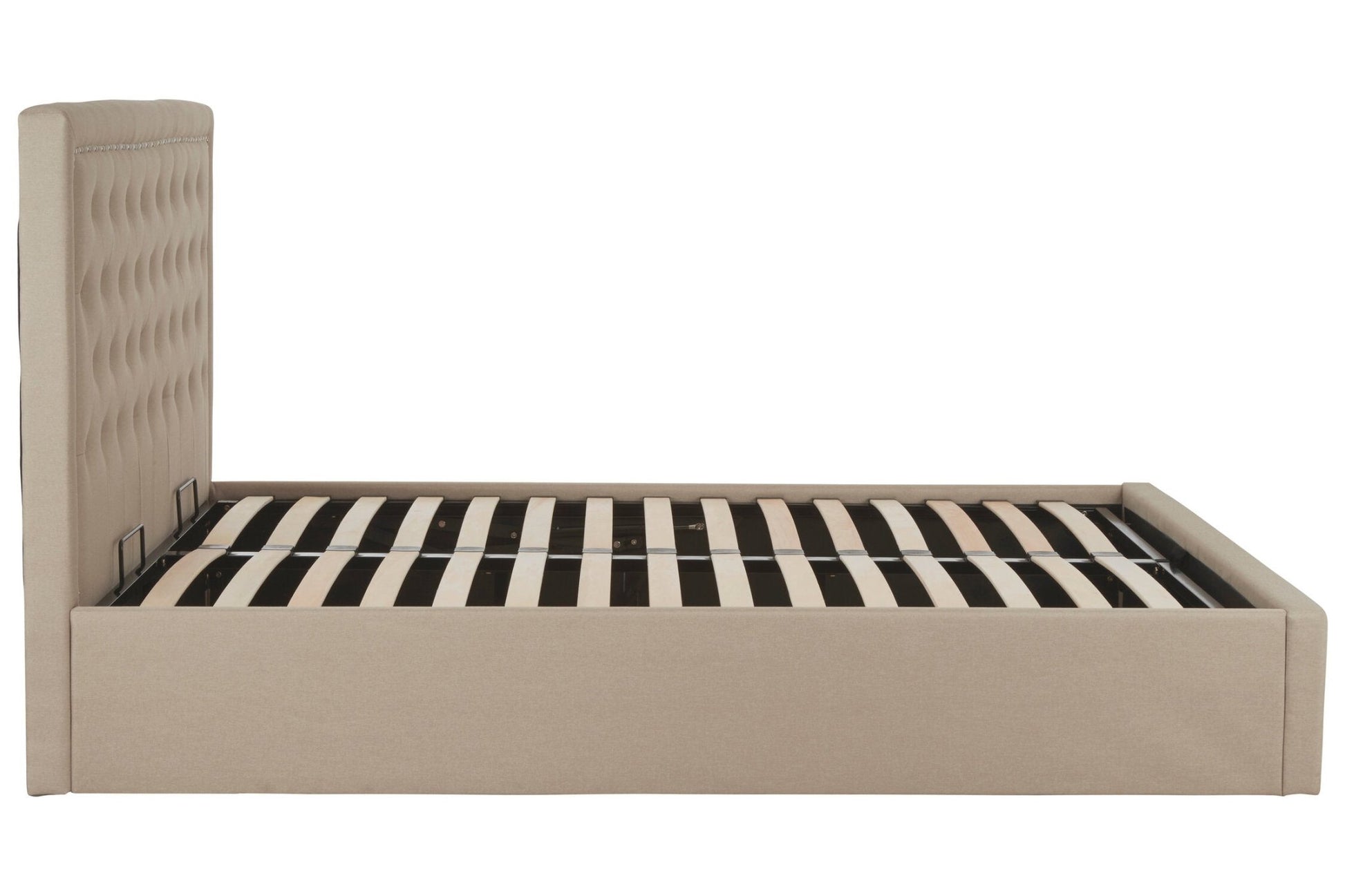 Hannah Beige Ottoman Double Bed | Luxury Home Accessories | Heulog Glow