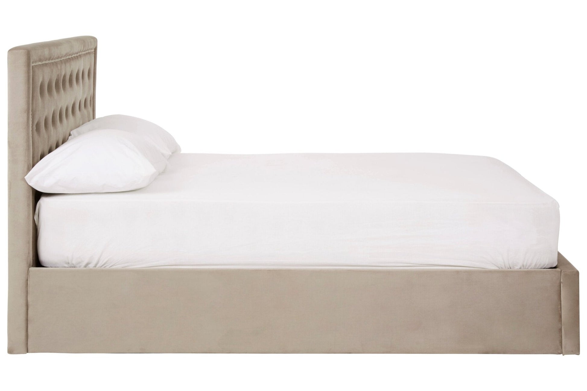 Hannah Mink Velvet Ottoman Double Bed | Luxury Home Accessories | Heulog Glow