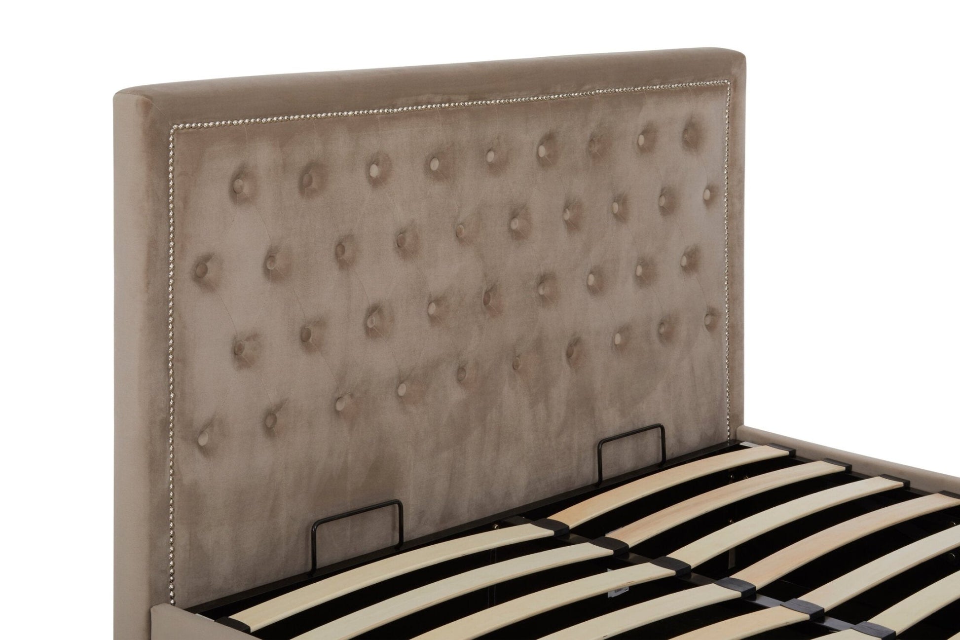 Hannah Mink Velvet Ottoman King Bed | Luxury Home Accessories | Heulog Glow