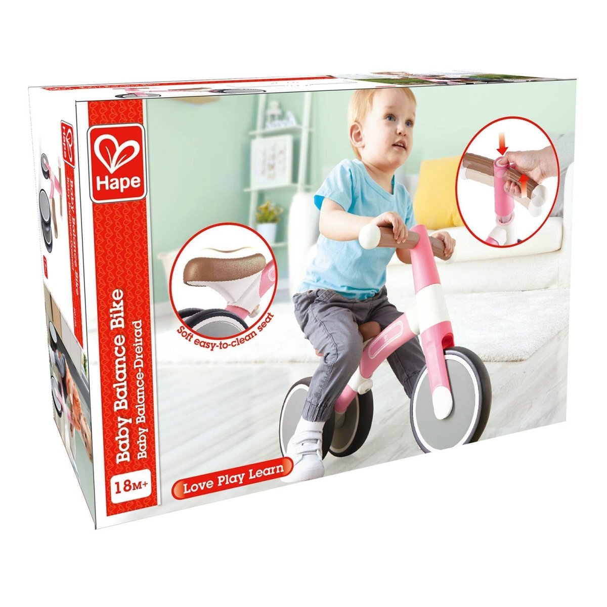 Hape First Ride Toddler Balance Bike, Pink | Luxury Home Accessories | Heulog Glow