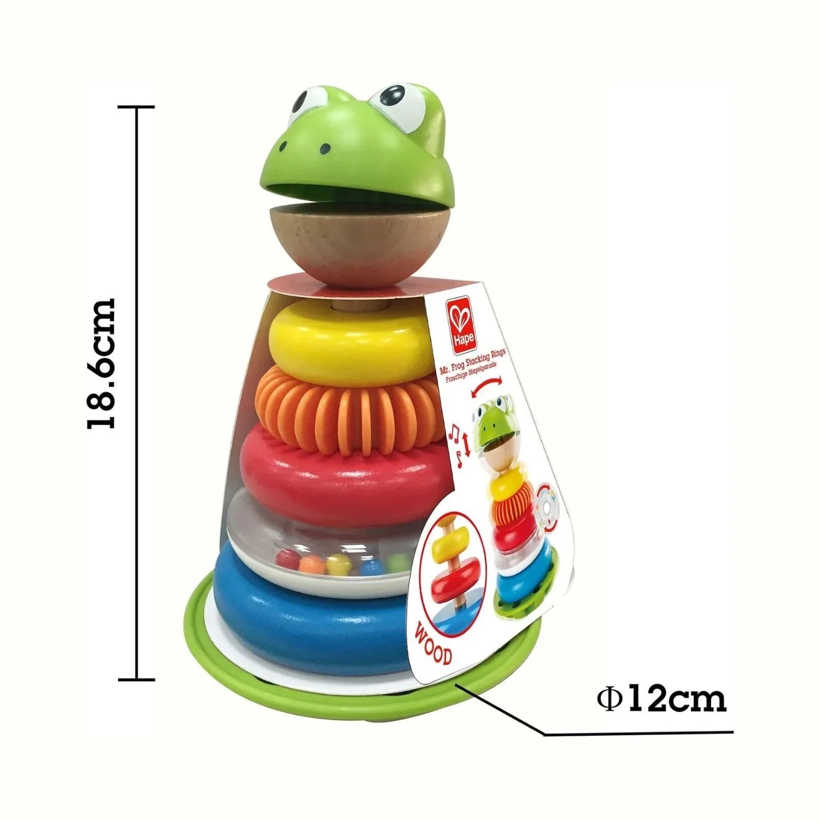 Hape Mr Frog Stacking Rings | Luxury Home Accessories | Heulog Glow