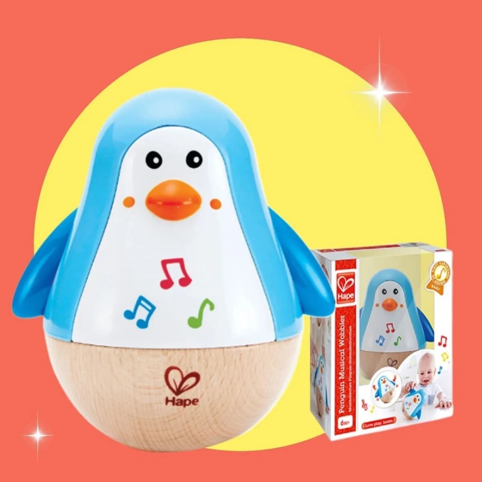 Hape Penguin Music Wobbler | Luxury Home Accessories | Heulog Glow