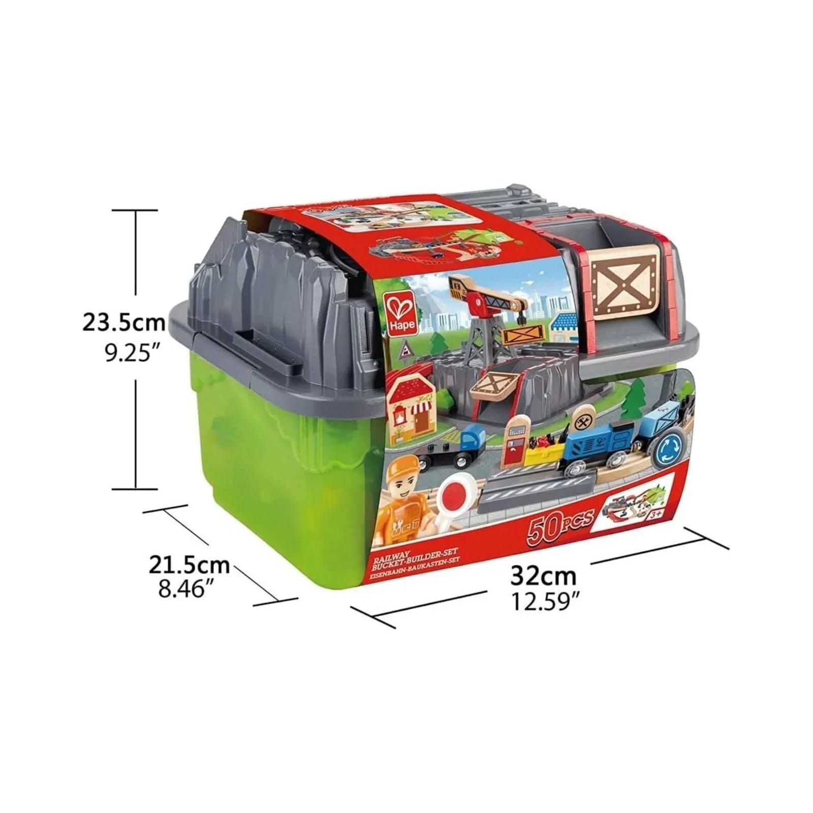 Hape Railway Bucket Builder Set | Luxury Home Accessories | Heulog Glow