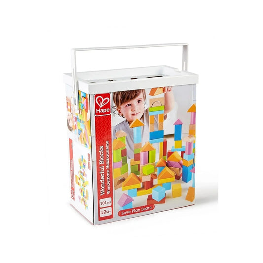 Hape Wonderful Beech Blocks 101 pcs | Luxury Home Accessories | Heulog Glow