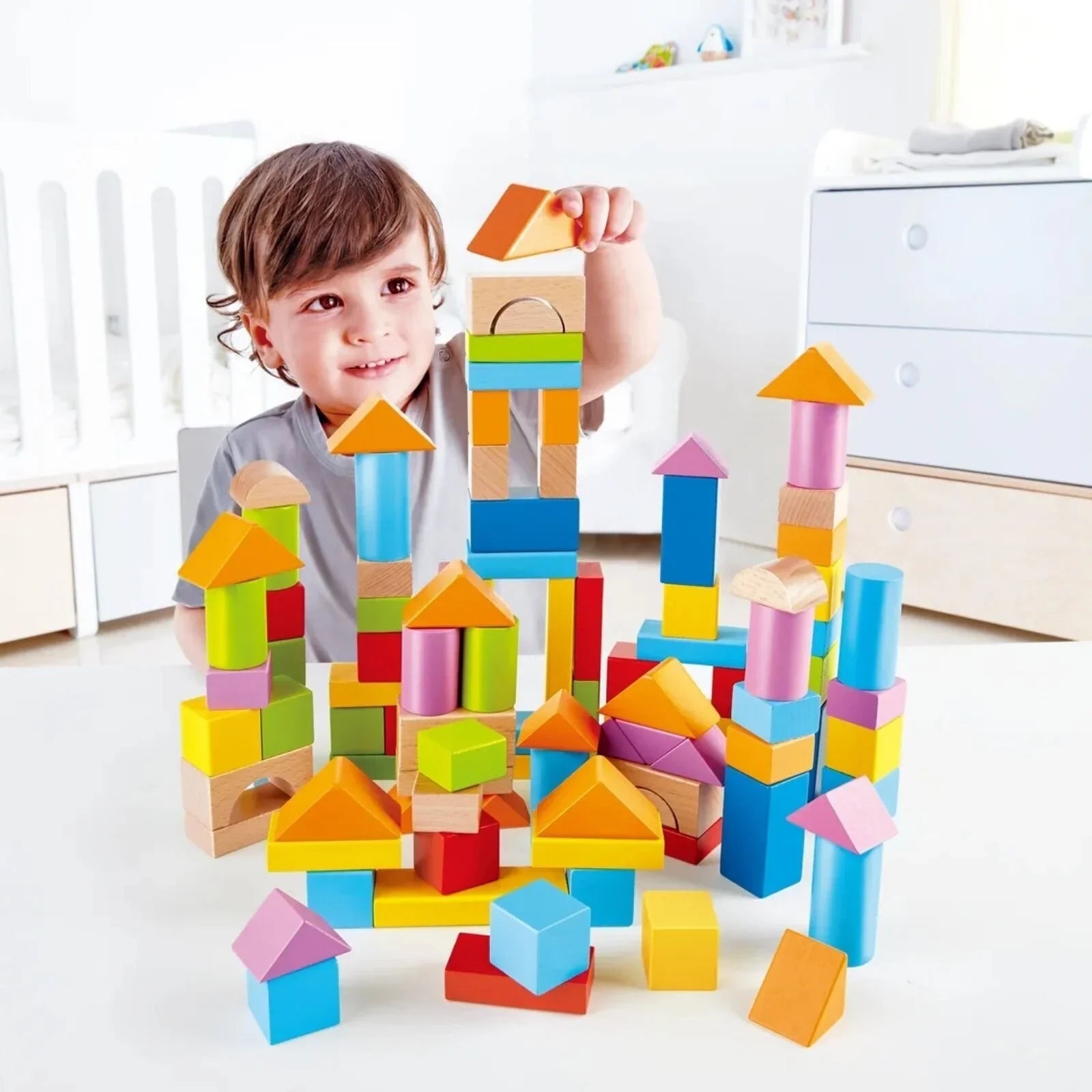 Hape Wonderful Beech Blocks 101 pcs | Luxury Home Accessories | Heulog Glow