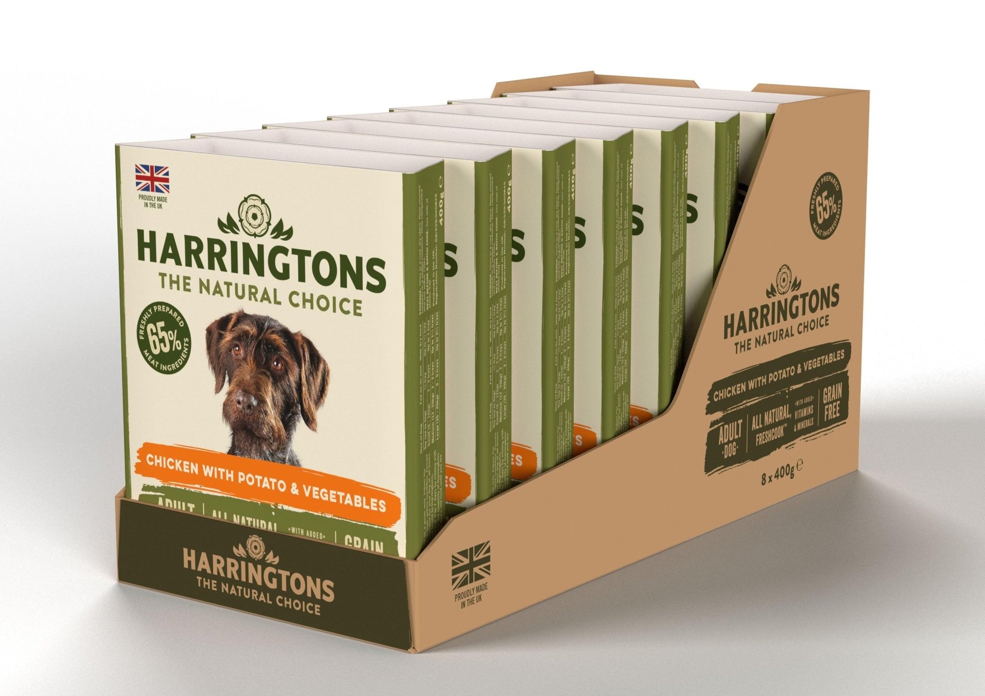Harringtons Dog Wet Chicken & Pot 8x400g | Luxury Home Accessories | Heulog Glow