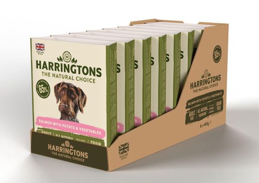 Harringtons Dog Wet Salmon & Pot 8x400g | Luxury Home Accessories | Heulog Glow