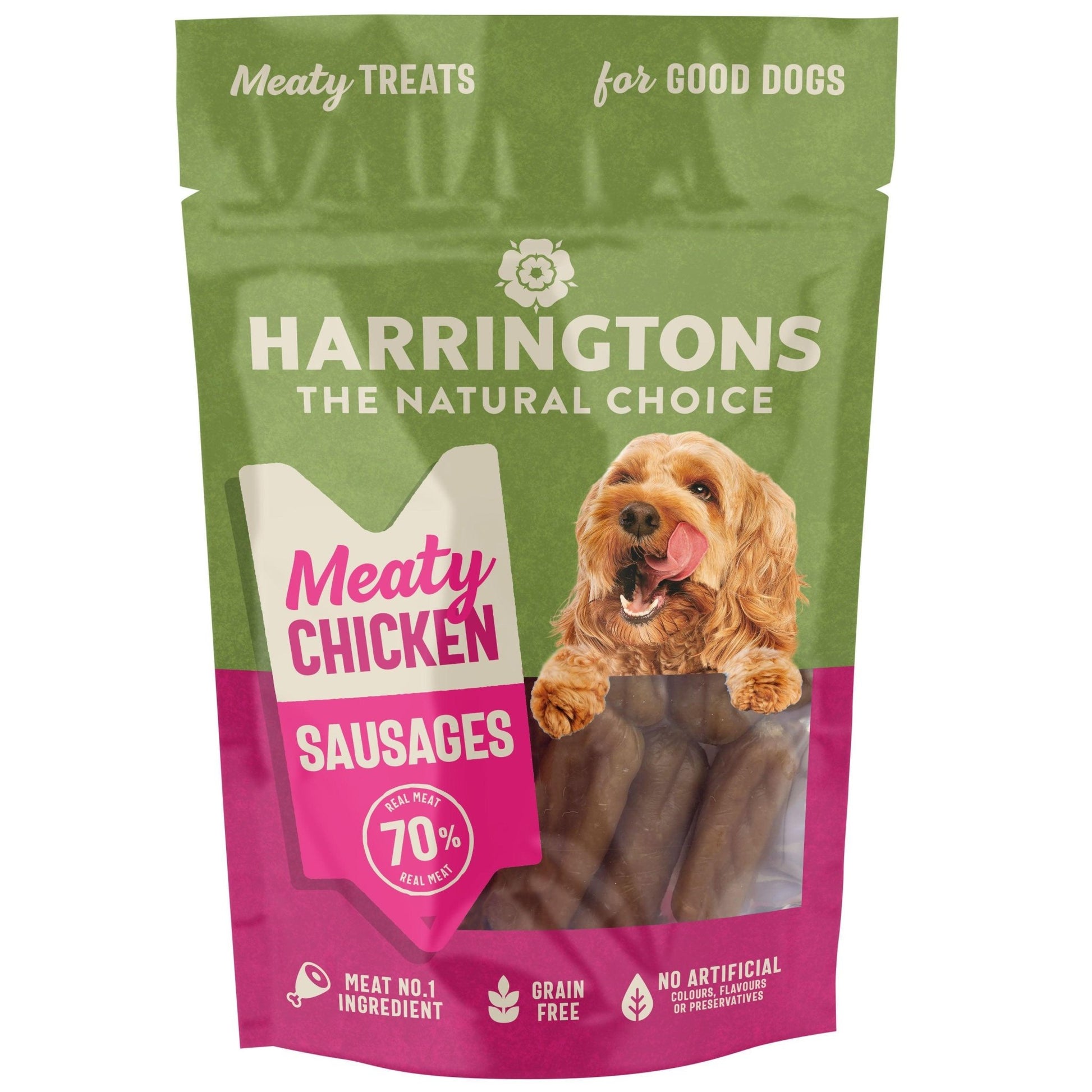 Harringtons Meaty Chck Sausage Trt 8x70g | Luxury Home Accessories | Heulog Glow