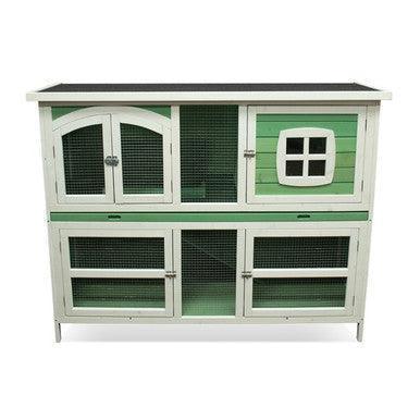 Harrisons Buttermere Double Height Hutch Sage Green 150x60x116cm | Luxury Home Accessories | Heulog Glow