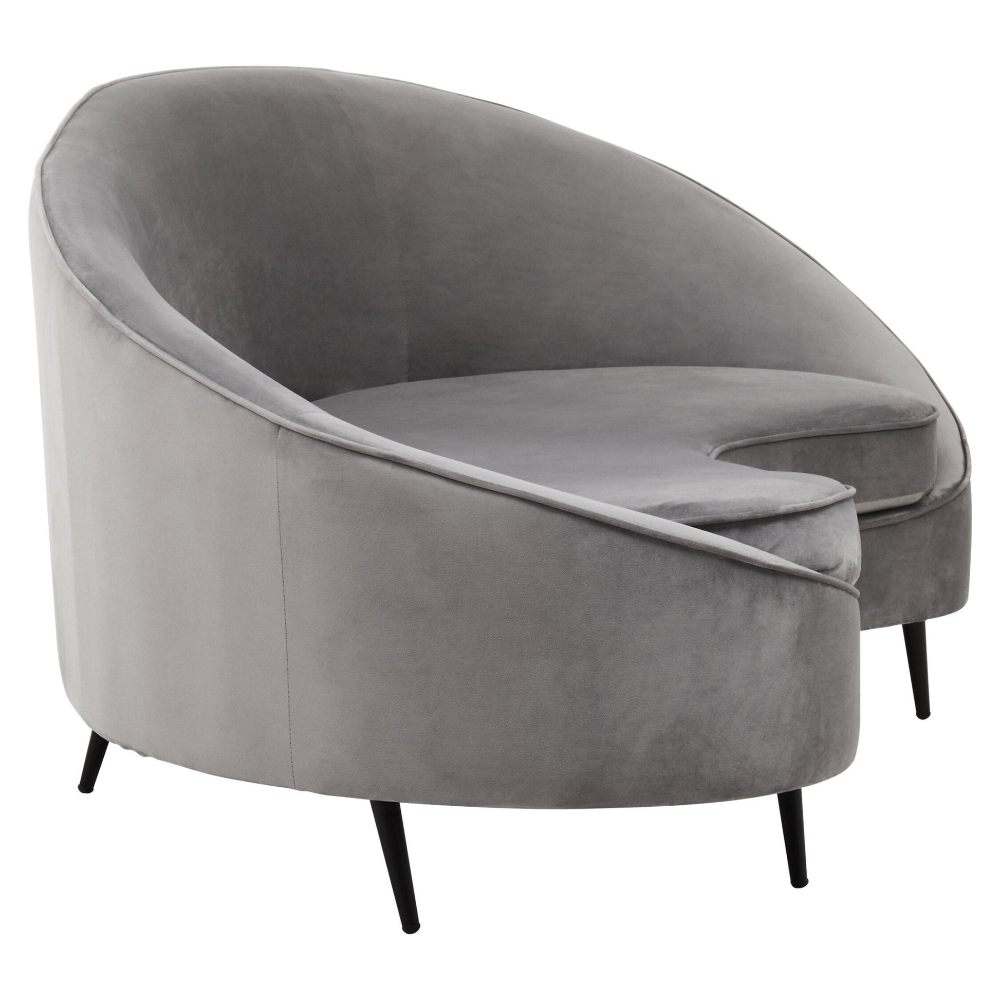 Hasina Three Seat Grey Velvet Sofa | Luxury Home Accessories | Heulog Glow