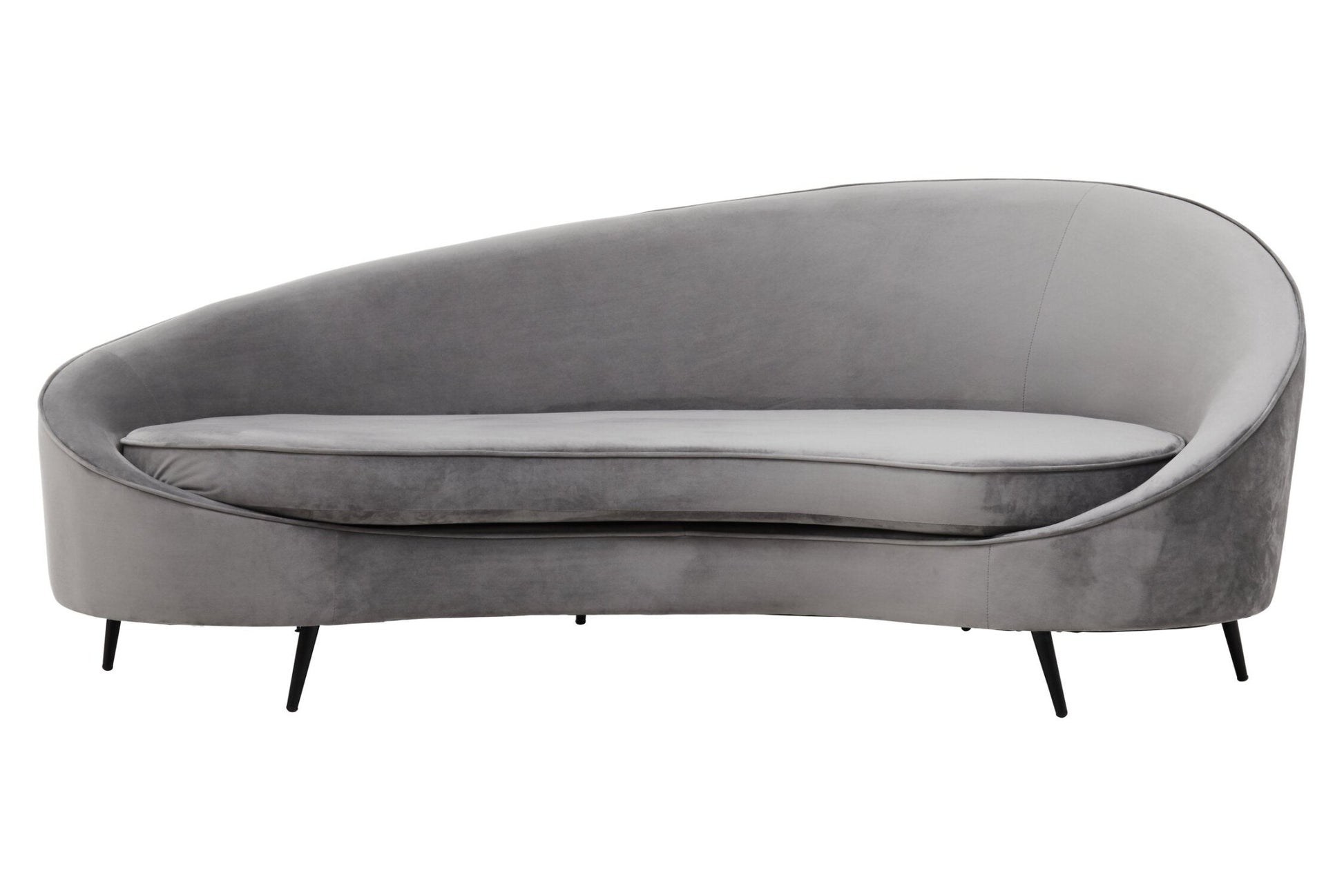 Hasina Three Seat Grey Velvet Sofa | Luxury Home Accessories | Heulog Glow